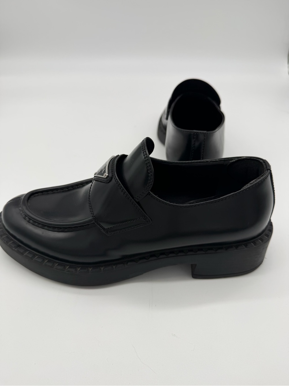 PRADA “Chocolate” Brushed Leather Loafers - Sz 38.5 - Picture 10 of 14